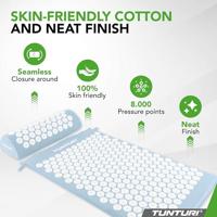 Tunturi Spijkermat met kussen - Acupressuur - Meditatie Mat - Acupunctuur Set - 68x42x2 cm - Lichtblauw - thumbnail