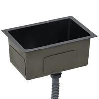 Gootsteen met afvoer 44 x 29 x 20 cm handgemaakt roestvrij staal zwart - thumbnail