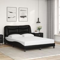 Bedframe zonder matras "Hvar" kunstleer zwart 140x190 cm - thumbnail