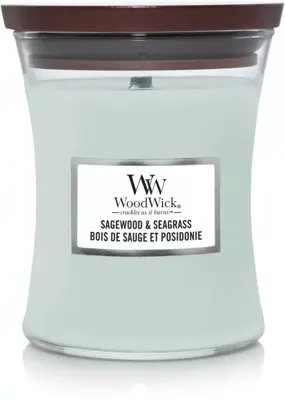Woodwick sagewood & seagrass medium candle - thumbnail