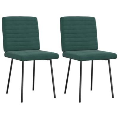 Eetkamerstoelen 2 st fluweel donkergroen Eetkamerstoelen 2 st fluweel donkergroen
