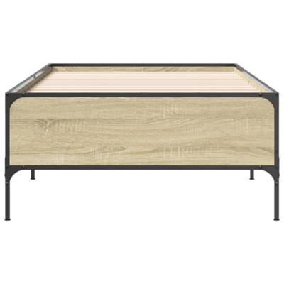 Bedframe bewerkt hout en metaal sonoma eikenkleurig 90x190 cm