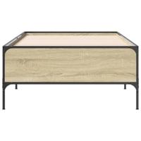 Bedframe bewerkt hout en metaal sonoma eikenkleurig 90x190 cm - thumbnail