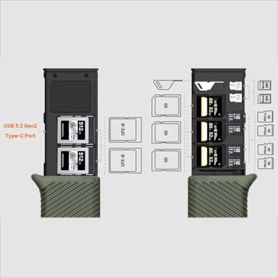 Pgytech CFexpress CreateMate High-speed Cardreader en oerdegelijke case in 1 - TypeB/SD - Groen Pgytech CFexpress CreateMate High-speed Cardreader en oerdegelijke case in 1 - TypeB/SD - Groen