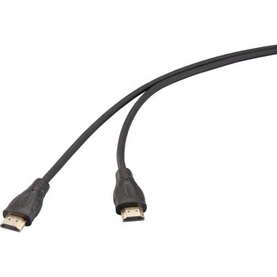 SpeaKa Professional SP-13660956 HDMI-kabel HDMI Aansluitkabel HDMI-A-stekker, HDMI-A-stekker 1.00 m Zwart Vergulde steekcontacten