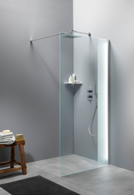 Inloopdouche BWS Free Time 120x200 cm Timeless Coating Met Strook Matglas Chroom