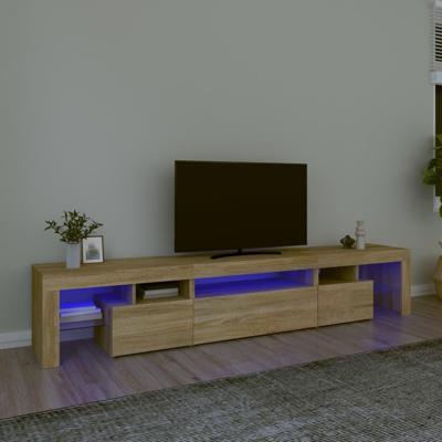 Tv-meubel met LED-verlichting 215x36,5x40cm sonoma eikenkleurig