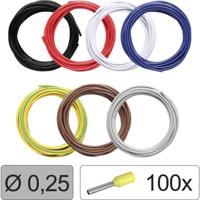 Quadrios 25CW111 Enkele ader LiFY 0.25 mm² Zwart, Rood, Wit, Blauw, Geel-groen, Bruin, Grijs 1 set(s) - thumbnail
