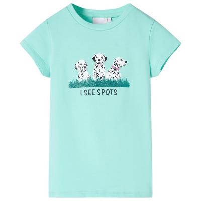 Kindershirt met hondenprint 128 lichtmintkleurig Kindershirt met hondenprint 128 lichtmintkleurig