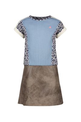 Like Flo Meisjes jurk colourblock - Panter Ikat