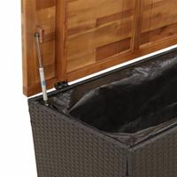 Tuinbox 110x55x63 cm poly rattan en acaciahout zwart - thumbnail