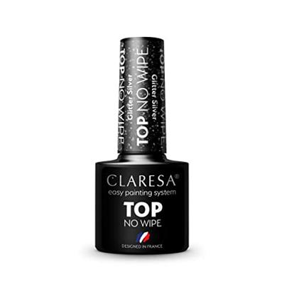 Claresa top coat no wipe glitter silver 5ml Claresa top coat no wipe glitter silver 5ml
