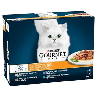 PURINA Gourmet Perle Duck, turkey, lamb, tuna - nat kattenvoer - 12x85 g