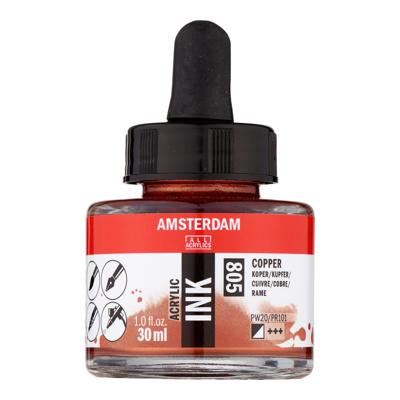 Amsterdam All Acrylics Amsterdam • acrylinkt fles 30 ml koper 805 Amsterdam All Acrylics Amsterdam • acrylinkt fles 30 ml koper 805