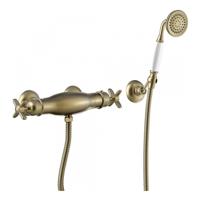 Douchemengkraan Tres Clasic Incl handdouche Verouderd Messing Mat Tres - thumbnail