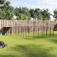 Hondenkennel 15,73 m² staal zwart - thumbnail