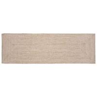 VidaXL Vloerkleden rechthoekig natuurlijk en wit 60 x 200 cm jute - thumbnail