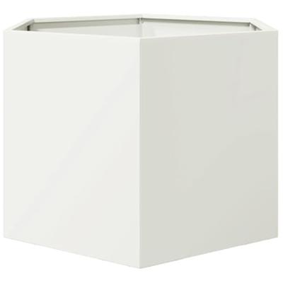 VidaXL Plantenbak zeshoek 69x60x45 cm staal wit