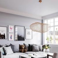 Hanglamp goud design By Rydens &apos;Hayden&apos; led lamp 15W 76 cm - thumbnail