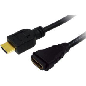 LogiLink CH0058 HDMI-kabel HDMI Verlengkabel HDMI-A-stekker, HDMI-A-bus 5.00 m Zwart 4K UHD