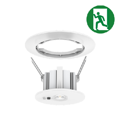 Noodverlichting neerwaarts wit 3W Ø55mm met autotest Tronix