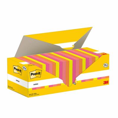 Post-it Notes, 100 vel, ft 76 x 76 mm, assorti, 18 blokken + 6 GRATIS