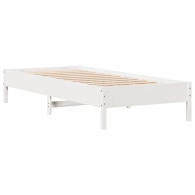Bed met boekenkast zonder matras grenenhout wit 100x200 cm