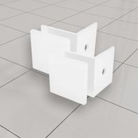 Glaskoppeling Set BWS tbv Inloopdouche Profielloos Mat Wit - thumbnail