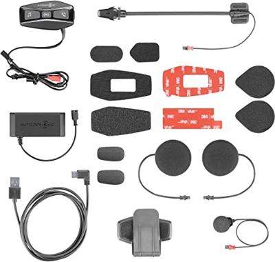 INTERPHONE UCOM4 - Enkel - Bluetooth 5.0 helmintercom voor motorfietsen, gebruik voor 4 rijdersgroep, afstand 1 km, autonomie tot 15 uur, mp3, gps, waterdicht IP67, voor alle helmen