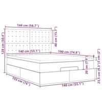 Ottoman bed met matrassen 140x190cm fluweel donkerblauw - thumbnail