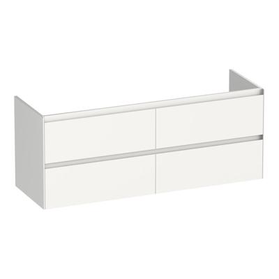 Brauer Inspire - Onderkast - 140 cm - met 4 Softclose Lades Greeploos en 2 Sifon Uitsparingen - Hoogglans Wit