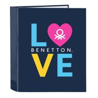 Ringmap Benetton Love Marineblauw A4 (27 x 33 x 6 cm) - thumbnail