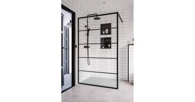 Saqu Miralo industriële inloopdouche incl. antikalk 90x200cm mat zwart