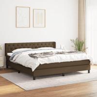 Boxspring met matras stof donkerbruin 160x200 cm - thumbnail