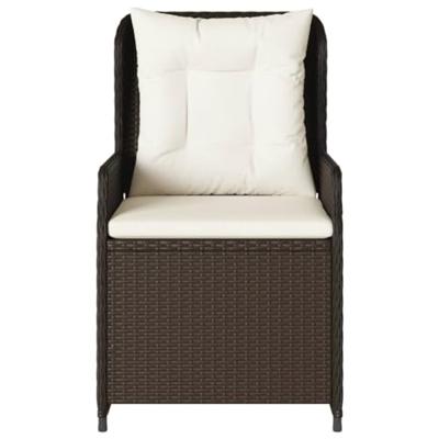 Tuinstoelen 2 st verstelbaar poly rattan bruin - thumbnail