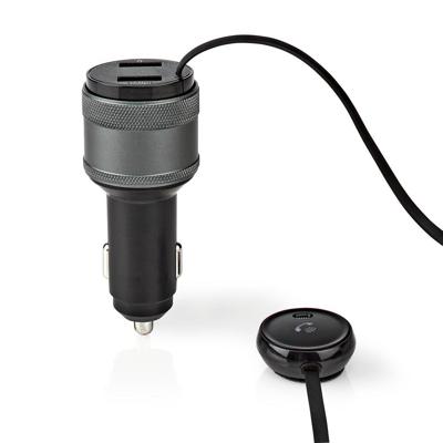 FM-Audiotransmitter voor Auto | Gefixeerd | Handsfree bellen | 0.8 " | LED-Scherm | Bluetooth® | QC 3.0 / 5.0 V DC / 1.0 A | Snelladen | Google Assistant / Siri | Zwart
