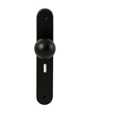 Hardbrass Knopkruk Sfera op ovaal langschild sleutelgat 56mm - zwart