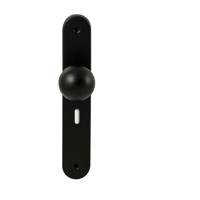 Hardbrass Knopkruk Sfera op ovaal langschild sleutelgat 56mm - zwart - thumbnail