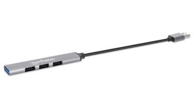 Manhattan 168427 USB 3.2 Gen 1-hub 4 poorten Grijs