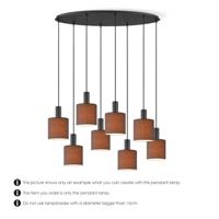 Metaal kroonluchter - Industrie hanglamp - Zwart - Met 8 pcs lampvoeten - Ontworpen voor Eetkamer en Slaapkamer - 80 x 25 x 117.5cm - set met E27 Lamphouder - voor Lampenkap met Doorsnede max 15cm - Gloeilamp Niet Inbegrepen - thumbnail