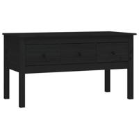 Salontafel 102x49x55 cm massief grenenhout zwart - thumbnail