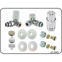 Riko Luxe Theromstatisch Radiator Aansluitset Haaks Verkeerd Links Chroom - thumbnail