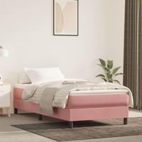 Boxspring met matras fluweel roze 100x200 cm - thumbnail