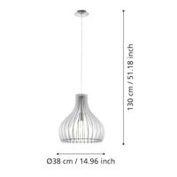 Eglo HanglampTindori 38cm wit hout - 96257 - thumbnail