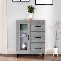 Dressoir 69,5x34x90 cm bewerkt hout grijs sonoma eikenkleurig - thumbnail