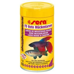 Sera FD Rote Mückenlarven Nature - Vriesdroogvoer Voor Carnivore Aquariumvissen 100ml (9g)