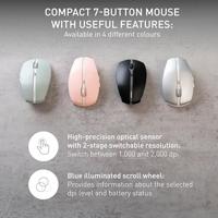 CHERRY GENTIX BT Muis Bluetooth Optisch Kersenbloesemroze 7 Toetsen 1000 dpi, 2000 dpi Geïntegreerd scrollwiel, Oplaadbaar - thumbnail