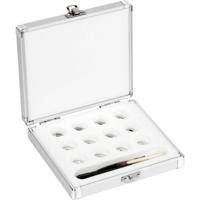 Kern 318226 Gewichtenset 318-226, OIML-klasse E2, nominale waarde 1 mg - 500 mg, plaatjes, roestvrij staal gepolijst (OIML), in aluminium etui - thumbnail