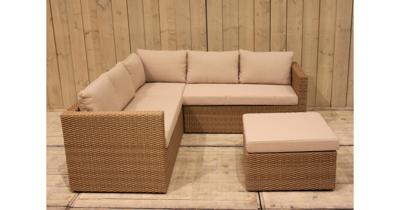 Gibson loungeset rotan grey 208 x 208 cm hoekset Eurofleur Aanbieding - Eurofleur aanbieding