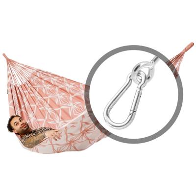 Familie hangmat met bevestiging - 400x180cm - Roze - 200kg draagkracht- 100% katoen - binnen & buiten